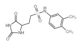 N-(3,4-dimethylphenyl)-2-(2,5-dioxoimidazolidin-4-yl)ethanesulfonamide结构式