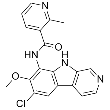 N-(6-氯-7-甲氧基-9h-吡啶并[3,4-b]吲哚-8-基)-2-甲基-3-吡啶羧酰胺结构式