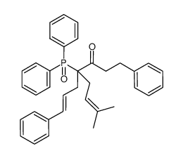 (E)-4-diphenylphosphinoyl-7-methyl-1-phenyl-4-(3'-phenyl-prop-2'-en-yl)-oct-6-en-3-one结构式