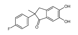 2-(4-fluorophenyl)-5,6-dihydroxy-2-methyl-3H-inden-1-one结构式