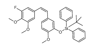 3-fluoro-4,4',5-trimethoxy-3'-O-tert-butyldiphenylsilyl-(Z)-stilbene结构式