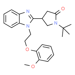 1-tert-butyl-4-{1-[2-(2-methoxyphenoxy)ethyl]-1H-benzimidazol-2-yl}-2-pyrrolidinone结构式