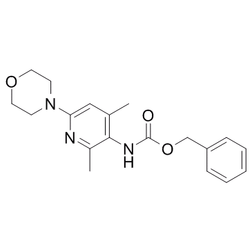 Carbamic acid, N-[2,4-dimethyl-6-(4-morpholinyl)-3-pyridinyl]-, phenylmethyl ester Structure