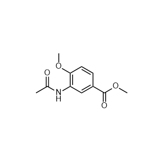 3-乙酰氨基-4-甲氧基苯甲酸甲酯结构式