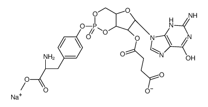 sodium,4-[[(4aR,6R,7aR)-2-[4-[(2R)-2-amino-3-methoxy-3-oxopropyl]phenoxy]-6-(2-amino-6-oxo-3H-purin-9-yl)-2-oxo-4a,6,7,7a-tetrahydro-4H-furo[3,2-d][1,3,2]dioxaphosphinin-7-yl]oxy]-4-oxobutanoate结构式