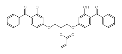1,3-二(4-苯甲酰基-3-羟基苯氧基)-2-丙基丙烯酸酯结构式