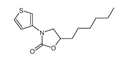 5-hexyl-3-(3-thienyl)-1,3-oxazolidin-2-one结构式