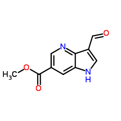 3-甲酰基-4-氮杂吲哚-6-羧酸甲酯结构式