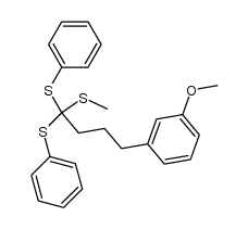 4-(m-methoxyphenyl)-1-methylthio-1,1-bis(phenylthio)butane结构式