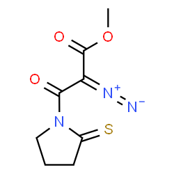 1-Pyrrolidinepropanoic acid,-alpha--diazo--bta--oxo-2-thioxo-,methyl ester Structure