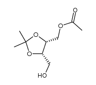 ((4R,5S)-5-(hydroxymethyl)-2,2-dimethyl-1,3-dioxolan-4-yl)methyl acetate结构式