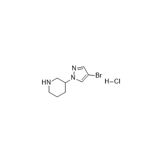 3-(4-溴-1H-吡唑-1-基)哌啶盐酸盐结构式