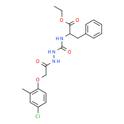 ETHYL 2-(((2-(4-CHLORO-2-METHYLPHENOXY)ACETYLAMINO)AMINO)CARBONYLAMINO)-3-PHENYLPROPANOATE Structure