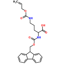 N2-芴甲氧羰基-N5-烯丙氧基羰基-L-鸟氨酸结构式