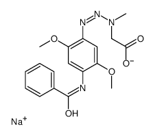 sodium [3-[4-(benzoylamino)-2,5-dimethoxyphenyl]-1-methyl-2-triazenyl]acetate Structure