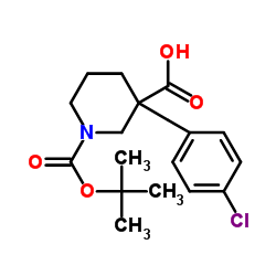 1-[(叔丁基)氧基羰基]-3-(4-氯苄基)哌啶-3-羧酸结构式