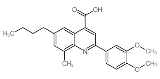 6-N-丁基-2-(3,4-二甲氧基苯基)-8-甲基喹啉-4-羧酸结构式