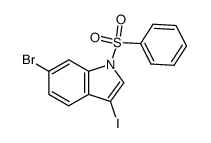 1-benzenesulfonyl-6-bromo-3-iodo-1H-indole结构式