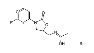 N-[(5S)-3-(3-Fluoro-4-trimethylstannanylphenyl)-2-oxo-oxazolidin-5-ylmethyl]acetamide结构式