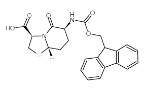 Fmoc-(3S,6S,9R)-2-氧代-3-氨基-7-硫杂-1-氮杂双环[4.3.0]壬烷-9-羧酸结构式