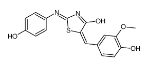 (5E)-5-(4-Hydroxy-3-methoxybenzylidene)-2-[(4-hydroxyphenyl)amino ]-1,3-thiazol-4(5H)-one结构式