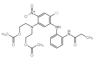 2-[N-(2-acetoxyethyl)-4-chloro-2-nitro-5-[2-(propionamido)anilino]anilino]ethyl acetate Structure