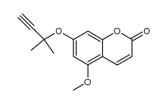 7-(1,1-dimethyl-prop-2-ynyloxy)-5-methoxy-chromen-2-one结构式