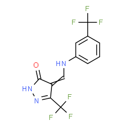 5-(TRIFLUOROMETHYL)-4-([3-(TRIFLUOROMETHYL)ANILINO]METHYLENE)-2,4-DIHYDRO-3H-PYRAZOL-3-ONE结构式