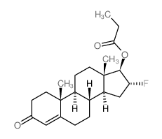 Testosterone, 16.alpha.-fluoro-, propionate structure