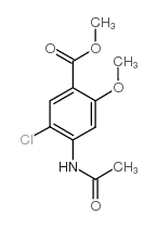 5-氯-4-乙酰氨基-2-甲氧基苯甲酸甲酯结构式