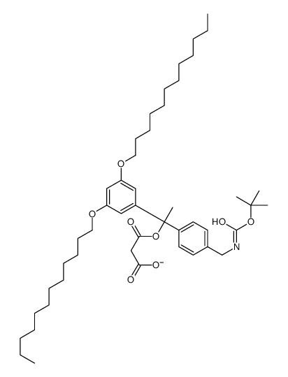 3-[1-(3,5-didodecoxyphenyl)-1-[4-[[(2-methylpropan-2-yl)oxycarbonylamino]methyl]phenyl]ethoxy]-3-oxopropanoate结构式