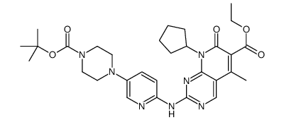 ETHYL 2-((5-(4-(TERT-BUTOXYCARBONYL)PIPERAZIN-1-YL)PYRIDIN-2-YL)AMINO)-8-CYCLOPENTYL-5-METHYL-7-OXO-7,8-DIHYDROPYRIDO[2,3-D]PYRIMIDINE-6-CARBOXYLATE Structure