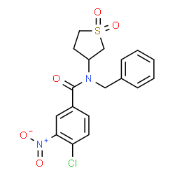 N-benzyl-4-chloro-N-(1,1-dioxidotetrahydrothiophen-3-yl)-3-nitrobenzamide结构式