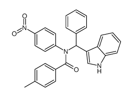 N-[1H-indol-3-yl(phenyl)methyl]-4-methyl-N-(4-nitrophenyl)benzamide Structure