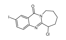 6-chloro-2-iodo-7,8,9,10-tetrahydro-6H-azepino[2,1-b]quinazolin-12-one结构式
