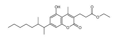 ethyl 5-hydroxy-4-methyl-7-(3-methyl-2-octyl)coumarin-3-propionate Structure