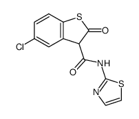 5-Chloro-2-oxo-2,3-dihydro-benzo[b]thiophene-3-carboxylic acid thiazol-2-ylamide Structure