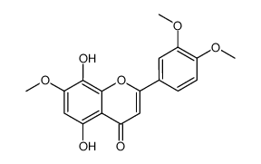 5,8-dihydroxy-7-methoxy-2-(3,4-dimethoxyphenyl)-4-benzopyrone结构式