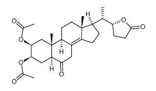 (2S,3R,5S,9R,10R,13R,17R)-10,13-dimethyl-6-oxo-17-((S)-1-((R)-5-oxotetrahydrofuran-2-yl)ethyl)-2,3,4,5,6,7,9,10,11,12,13,15,16,17-tetradecahydro-1H-cyclopenta[a]phenanthrene-2,3-diyl diacetate结构式