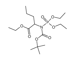 ethyl 2-((tert-butoxycarbonyl)(diethoxyphosphoryl)amino)pentanoate结构式