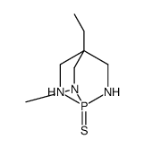 4-ethyl-2-methyl-1-sulfanylidene-2,6,7-triaza-1λ5-phosphabicyclo[2.2.2]octane结构式
