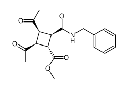 methyl (1R,2S,3R,4R)-2,3-diacetyl-4-(benzylcarbamoyl)cyclobutane-1-carboxylate结构式