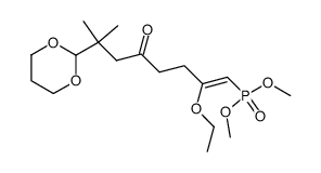 ((Z)-7-[1,3]Dioxan-2-yl-2-ethoxy-7-methyl-5-oxo-oct-1-enyl)-phosphonic acid dimethyl ester Structure