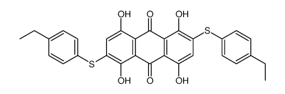 2,6-bis[(4-ethylphenyl)sulfanyl]-1,4,5,8-tetrahydroxyanthracene-9,10-dione结构式