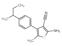 2-氨基-4-(4-仲丁基苯基)-5-甲基噻吩-3-甲腈结构式