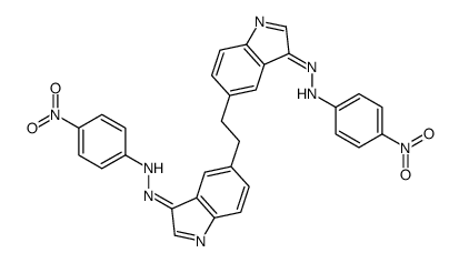 4-nitro-N-[[5-[2-[3-[(4-nitrophenyl)hydrazinylidene]indol-5-yl]ethyl]indol-3-ylidene]amino]aniline结构式