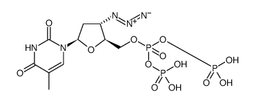 Thymidine 5'-(trihydrogen diphosphate), 3'-azido-3'-deoxy-, P-anhydride with phosphoric acid结构式