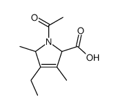 1-acetyl-4-ethyl-3,5-dimethyl-2,5-dihydro-pyrrole-2-carboxylic acid结构式