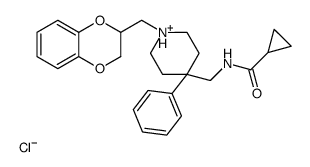 N-[[1-(2,3-dihydro-1,4-benzodioxin-3-ylmethyl)-4-phenylpiperidin-1-ium-4-yl]methyl]cyclopropanecarboxamide,chloride结构式