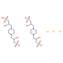 Piperazine-N,N'-bis(2-hydroxypropanesulfonic acid) sesquisodium salt structure